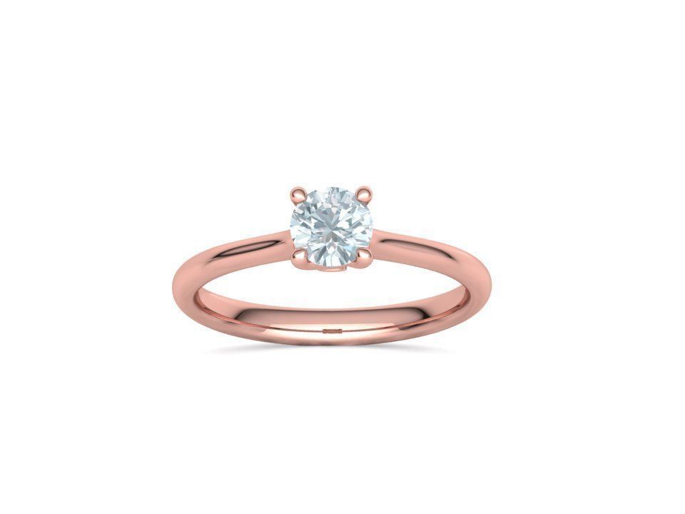 Vela – годежен пръстен солитер с диамант 0.50 ct в 14K розово злато