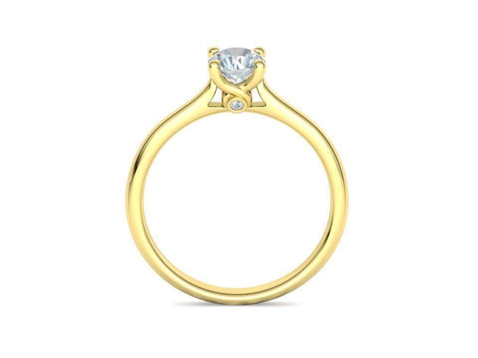 Vela – годежен пръстен солитер с диамант 0.50 ct в 14K жълто злато