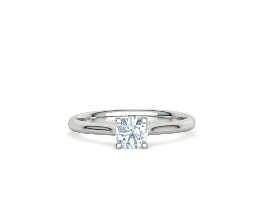Vela – годежен пръстен солитер с диамант 0.50 ct в 14K бяло злато
