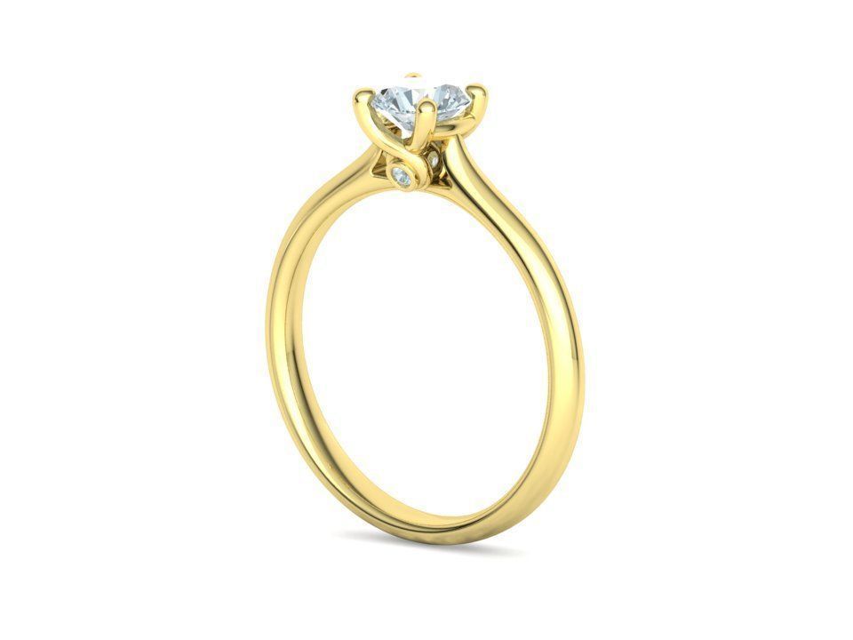 Vela – годежен пръстен солитер с диамант 0.50 ct в 14K жълто злато