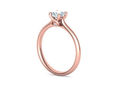 Vela – годежен пръстен солитер с диамант 0.50 ct в 14K розово злато