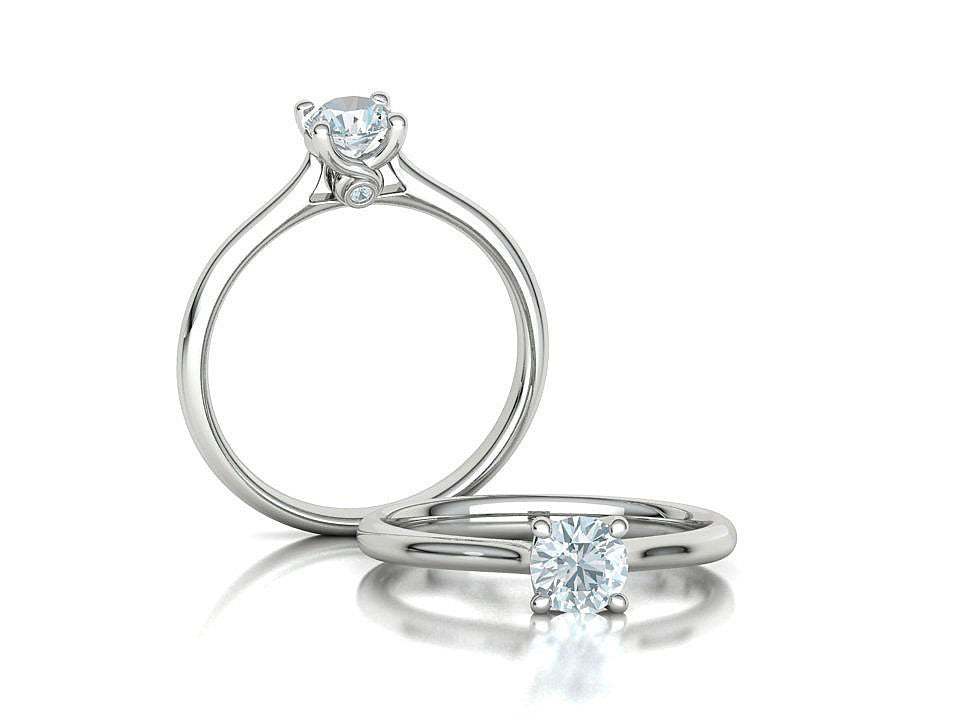 Vela – годежен пръстен солитер с диамант 0.50 ct в 14K бяло злато