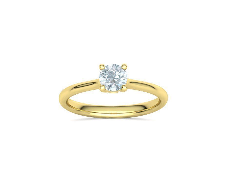 Vela – годежен пръстен солитер с диамант 0.50 ct в 14K жълто злато