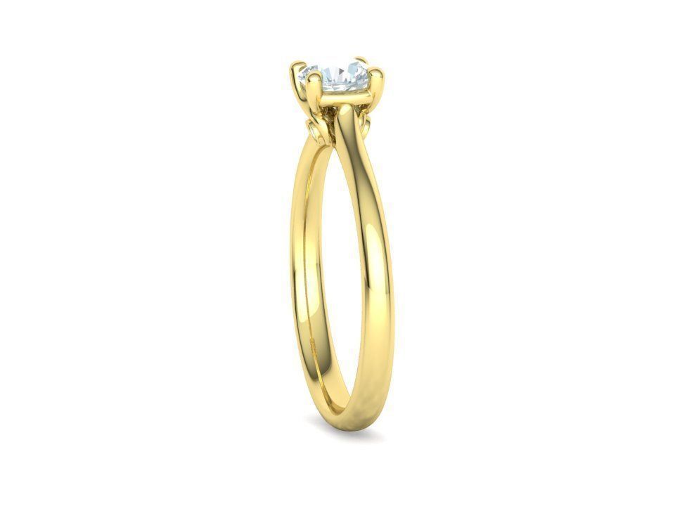Vela – годежен пръстен солитер с диамант 0.50 ct в 14K жълто злато