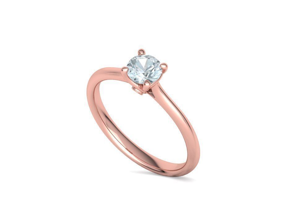 Vela – годежен пръстен солитер с диамант 0.50 ct в 14K розово злато