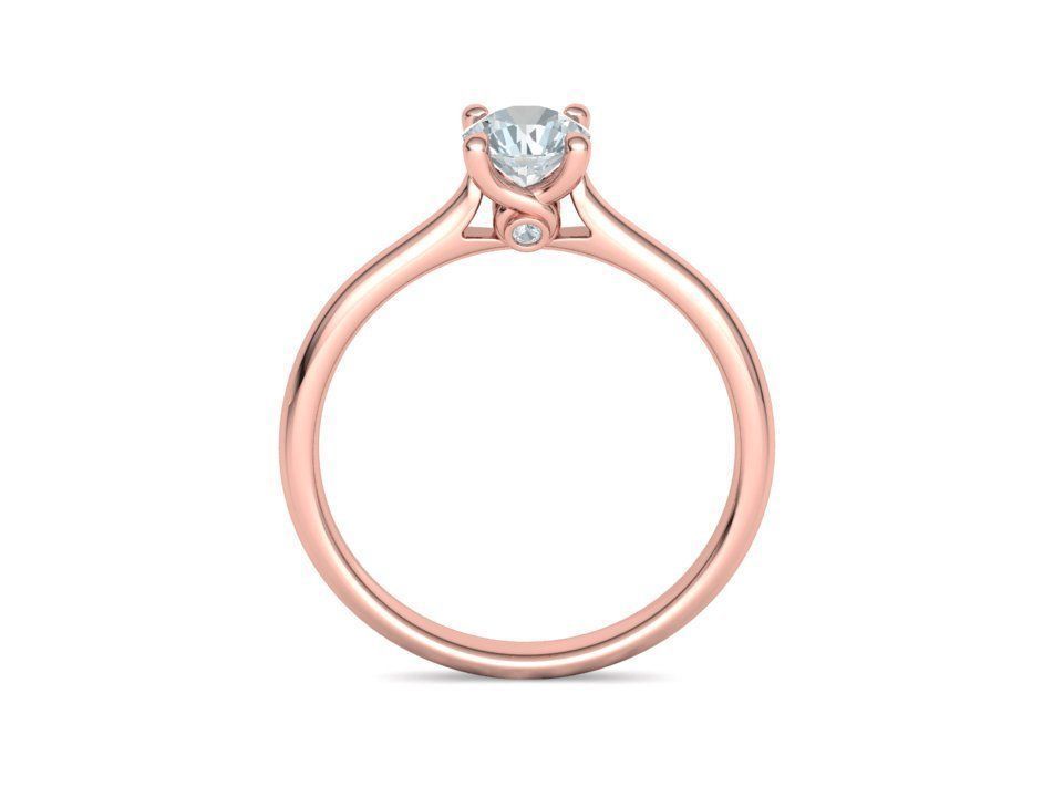 Vela – годежен пръстен солитер с диамант 0.50 ct в 14K розово злато