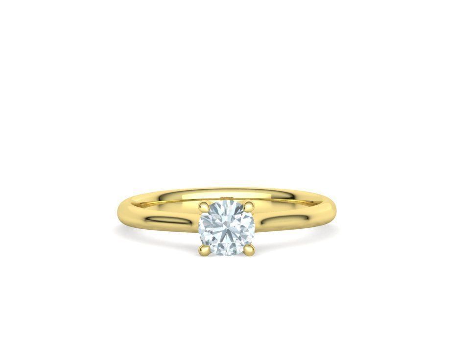 Vela – годежен пръстен солитер с диамант 0.50 ct в 14K жълто злато