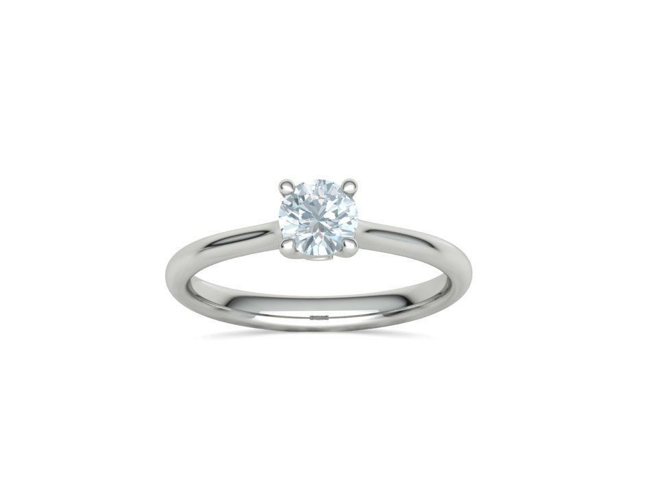 Vela – годежен пръстен солитер с диамант 0.50 ct в 14K бяло злато