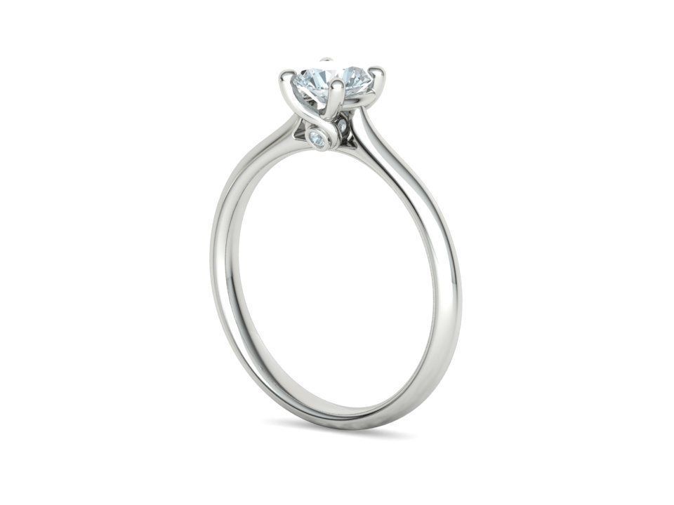 Vela – годежен пръстен солитер с диамант 0.50 ct в 14K бяло злато