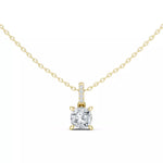 Заредете изображението в галерията: Velora висулка с 1.50 ct Cushion диамант от 14K жълто злато
