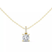 Velora висулка с 1.50 ct Cushion диамант от 14K жълто злато