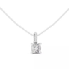 Velora висулка с 1.50 ct Cushion диамант от 14K бяло злато