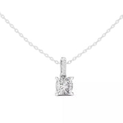Velora висулка с 1.50 ct Cushion диамант от 14K бяло злато