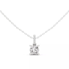 Velora висулка с 1.50 ct Cushion диамант от 14K бяло злато