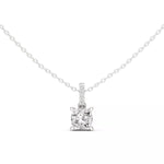 Заредете изображението в галерията: Velora висулка с 1.50 ct Cushion диамант от 14K бяло злато
