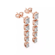 Vertice – обеци, висящи с диаманти 3 ct, от 14К розово злато