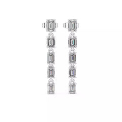 Vertice – обеци, висящи с диаманти 3 ct, от 14К бяло злато