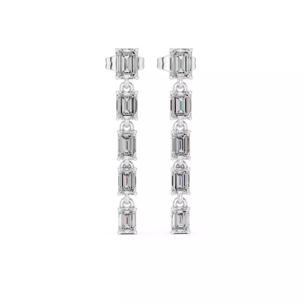 Vertice – обеци, висящи с диаманти 3 ct, от 14К бяло злато