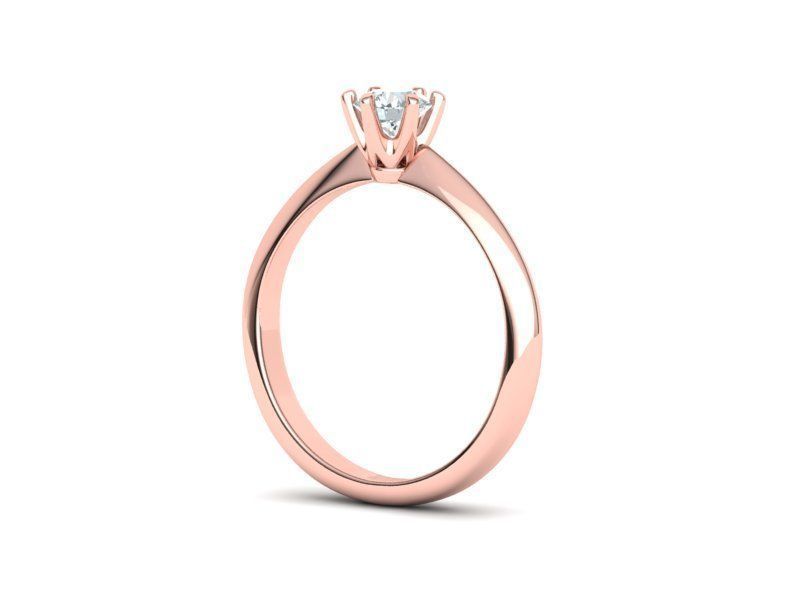 Vexillum – годежен пръстен солитер с кръгъл диамант в 14K розово злато