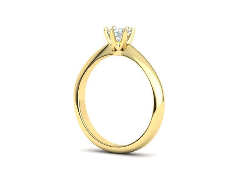 Vexillum – годежен пръстен солитер с кръгъл диамант в 14K жълто злато