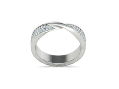 Vinculum- Брачни халки с извит дизайн и диаманти от 14К бяло злато