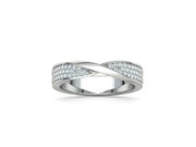 Vinculum- Брачни халки с извит дизайн и диаманти от 14К бяло злато