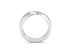 Vinculum- Брачни халки с извит дизайн и диаманти от 14К бяло злато