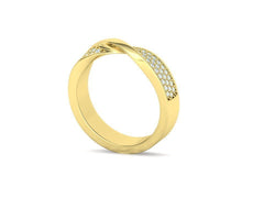 Vinculum- Брачни халки с извит дизайн и диаманти от 14К жълто злато