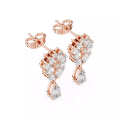 Virelia – обеци, висящи с диаманти от 14К розово злато